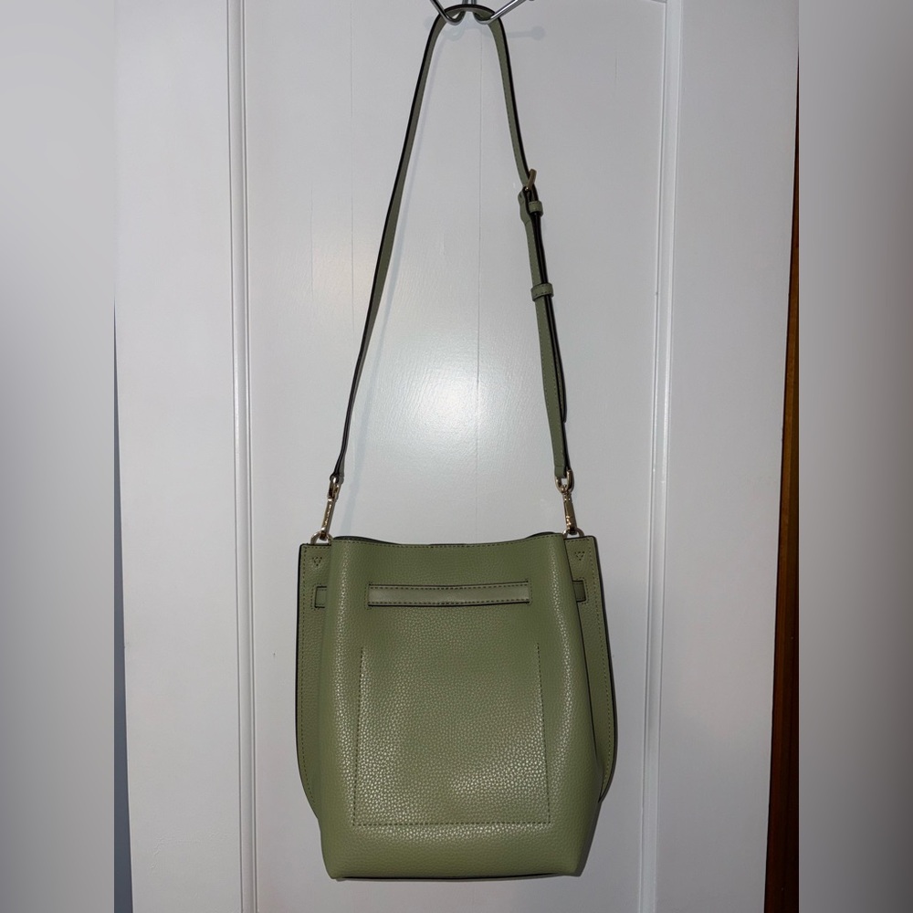 Michael Kors Green Pebbled Leather Shoulder Bag with Buckle Detail - Picture 4 of 10